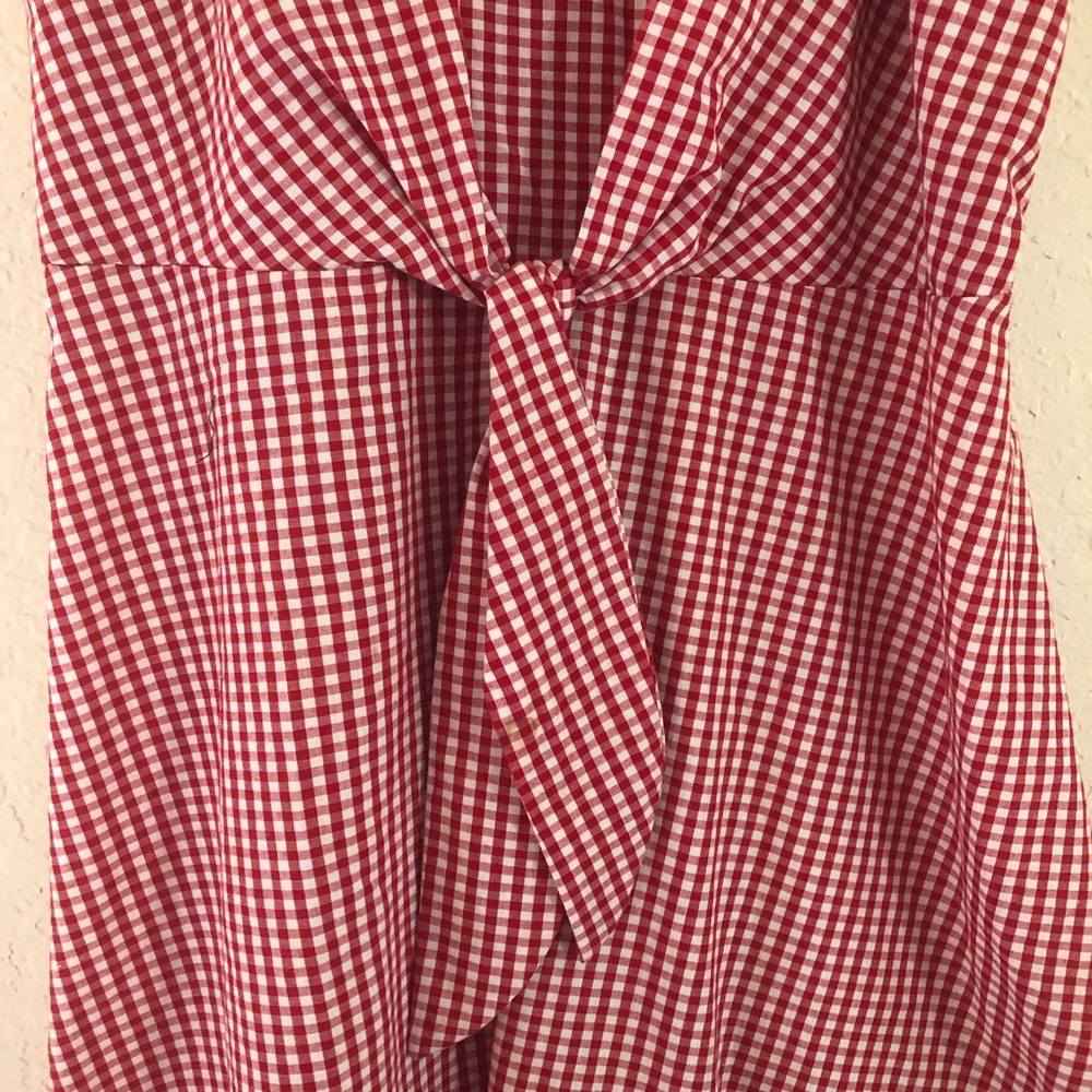 MaiTai Red Gingham Dress, Size M - Picture 2 of 5